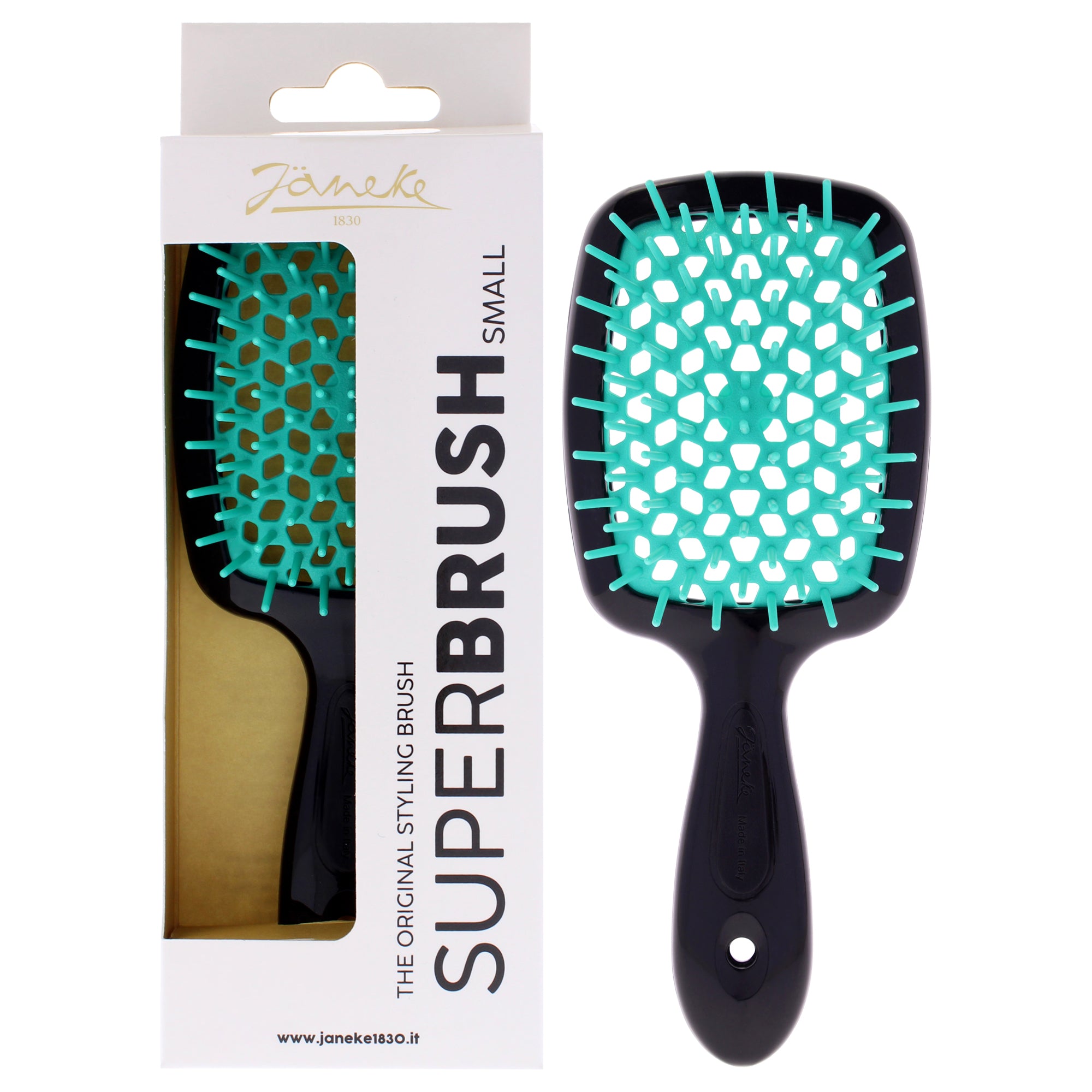 Small Superbrush - Black With Turquoise by Janeke for Unisex - 1 Pc Hair Brush