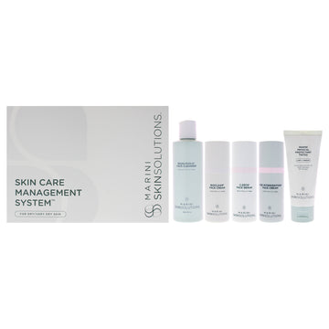 Skin Care Management System - Dry to Very Dry by Marini SkinSolutions for Unisex - 5 Pc 6oz Bioglycolic Face Cleanser, 1oz C-ESTA Face Serum, 1oz Bioclear Face Lotion, 1oz Age Intervention Face Cream