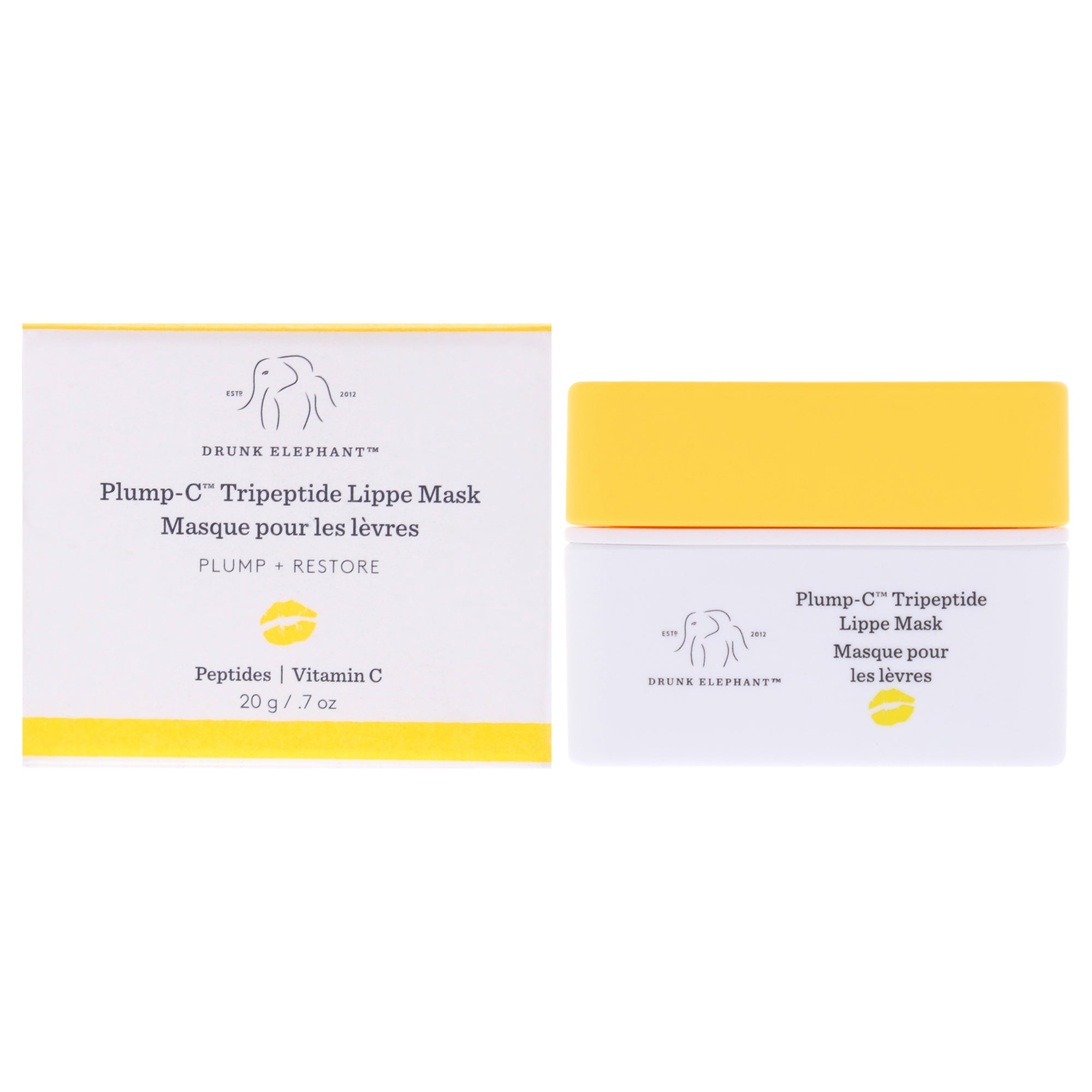 Plump-C Tripeptide Lippe Mask by Drunk Elephant for Women - 0.7 oz Mask