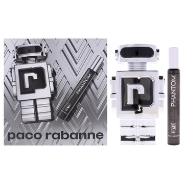 Phantom by Paco Rabanne for Men - 2 Pc Gift Set 3.4oz EDT Spray, 0.34oz EDT Spray (Mini)