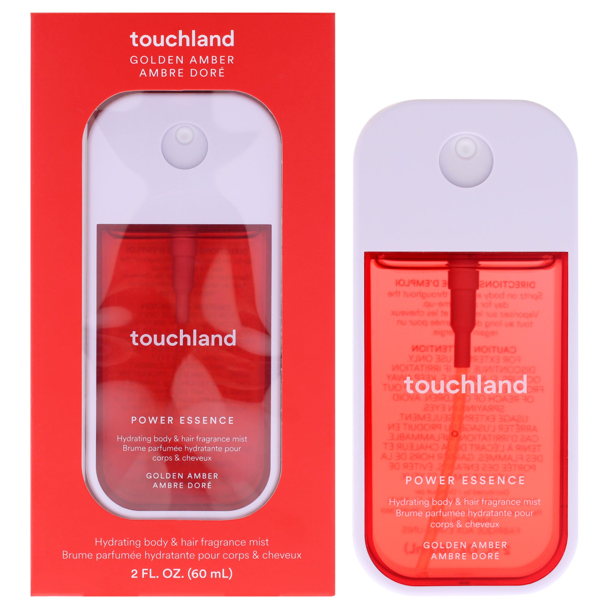 Power Essence Hydrating Body and Hair Fragrance Mist - Golden Amber by Touchland for Unisex - 2 oz Fragrance Mist