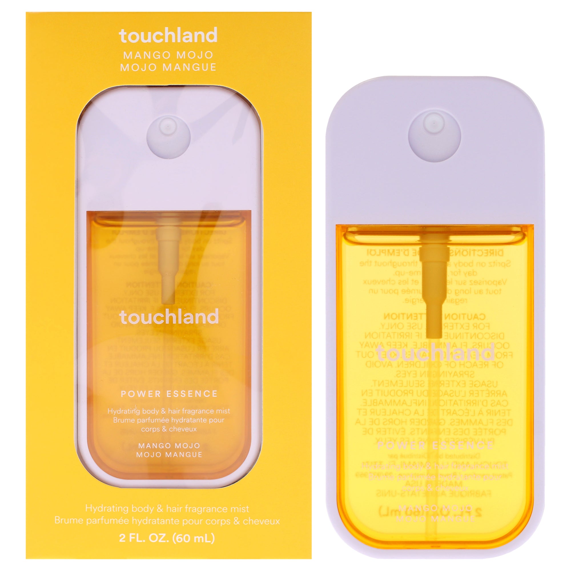 Power Essence Hydrating Body and Hair Fragrance Mist - Mango Mojo by Touchland for Unisex - 2 oz Fragrance Mist