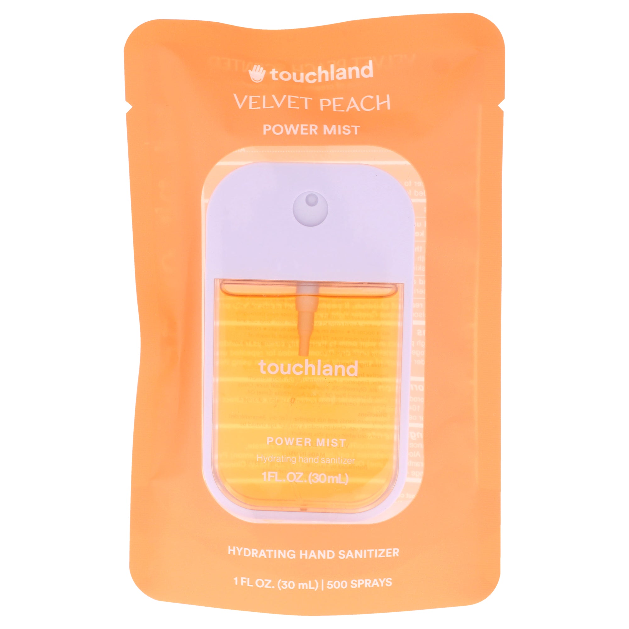 Power Mist Hydrating Hand Sanitizer - Velvet Peach by Touchland for Unisex - 1 oz Hand Sanitizer