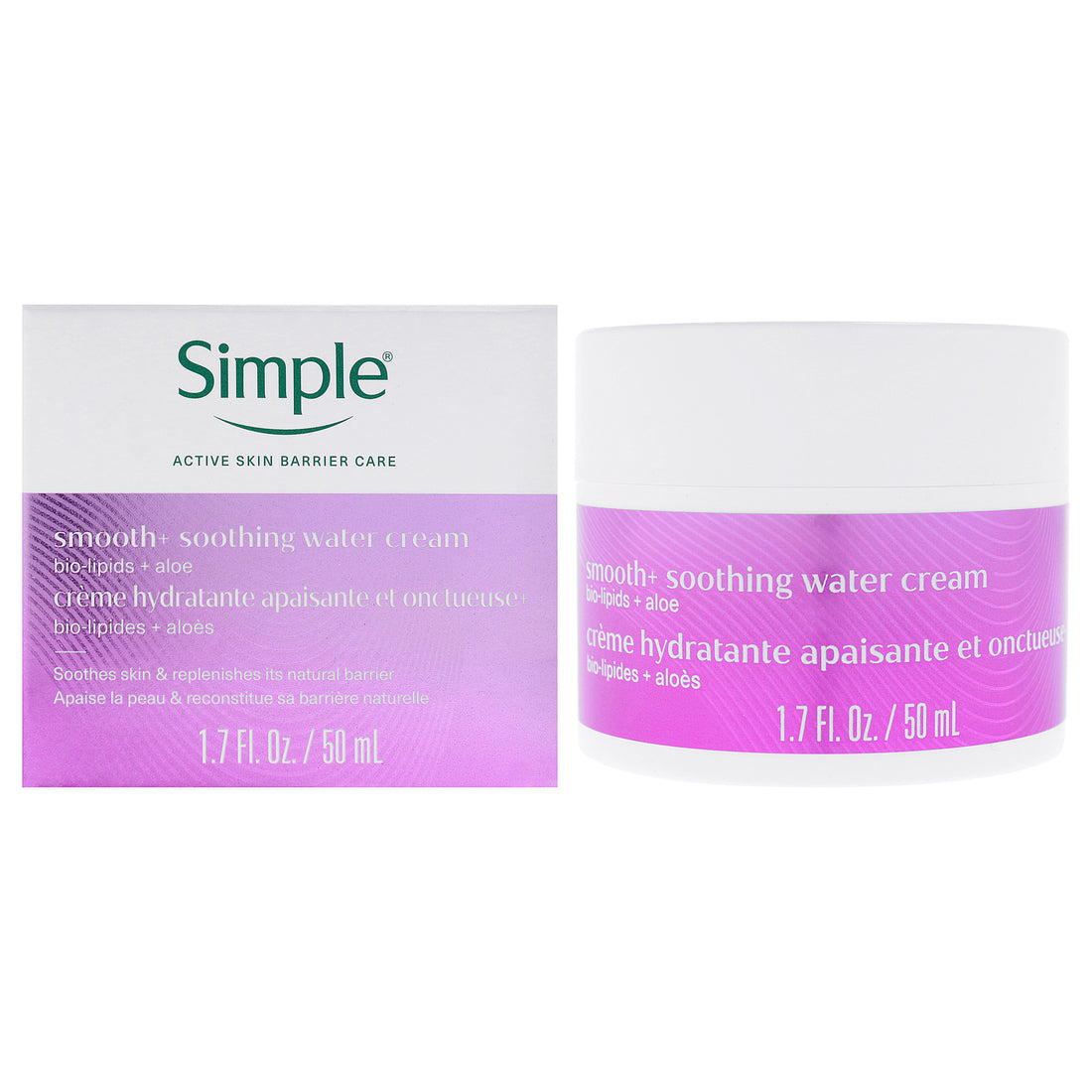 Smooth Plus Soothing Water Cream by Simple for Unisex - 1.7 oz Cream