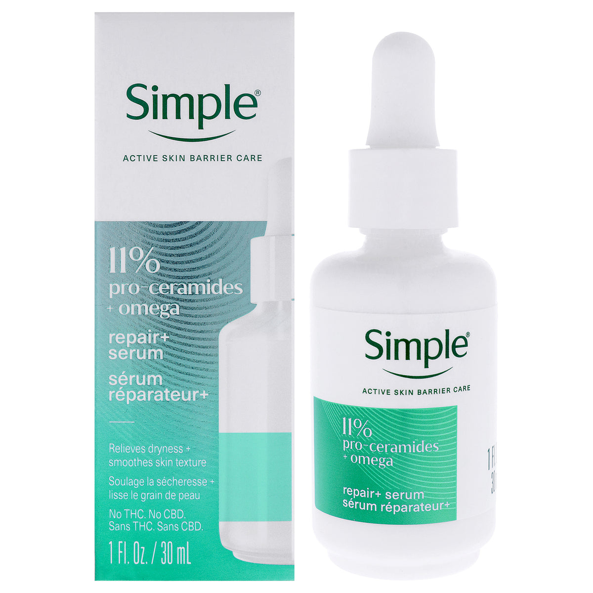 11 Percent Pro-Ceramides Plus Omega Repair Plus Serum by Simple for Unisex - 1.01 oz Serum