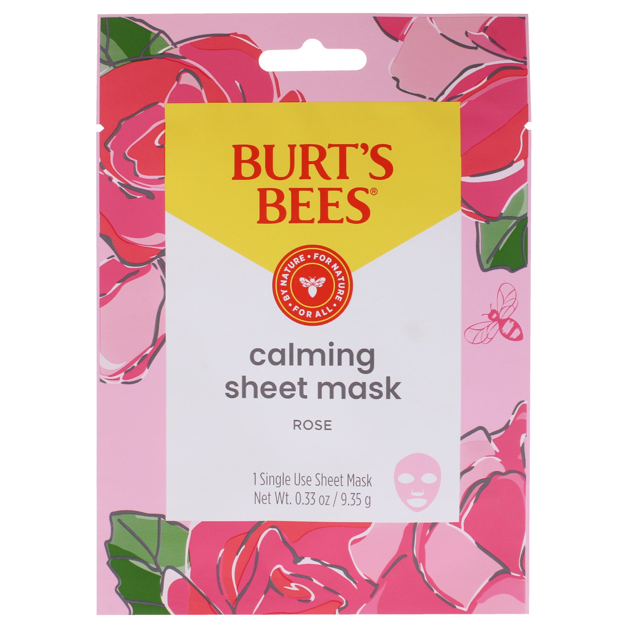Calming Sheet Mask - Rose by Burts Bees for Unisex - 1 Pc Mask