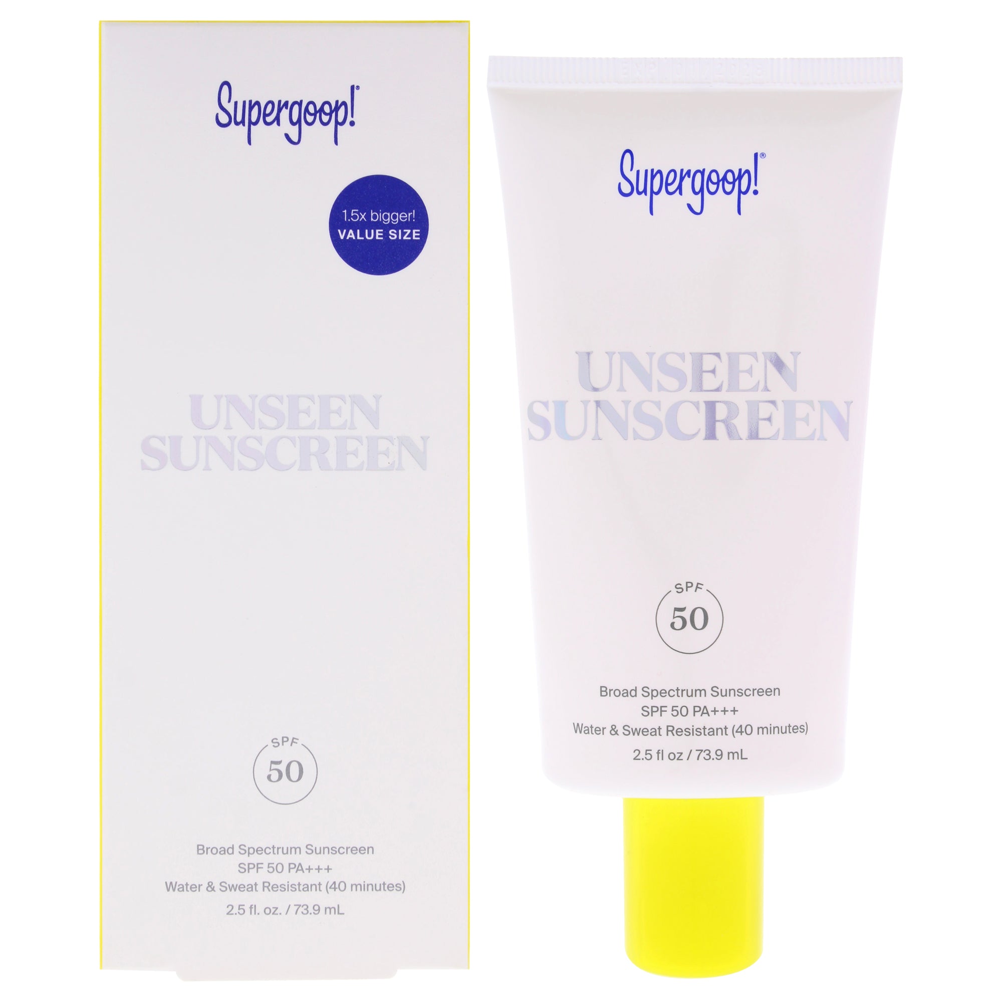 Unseen Sunscreen SPF 50 PA Plus by Supergoop for Unisex - 2.5 oz Sunscreen