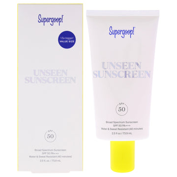 Unseen Sunscreen SPF 50 PA Plus by Supergoop for Unisex - 2.5 oz Sunscreen