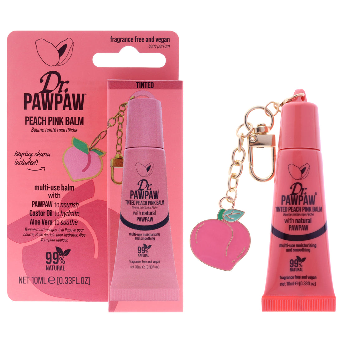 Charm Balm - Peach Pink by Dr. PawPaw for Women - 0.33 oz Lip Balm