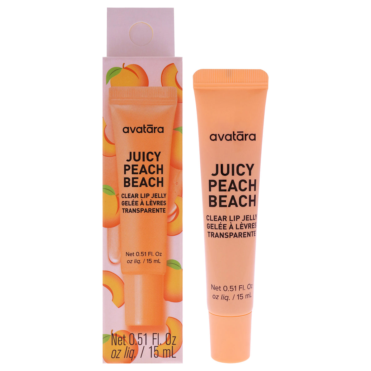 Clear Lip Jelly - Juicy Peach Beach by Avatara for Women - 0.51 oz Lip Treatment