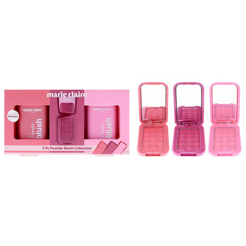 Powder Blush Collection by Marie Claire for Women - 3 Pc 0.18oz Blush - Pink, 0.18oz Blush - Rose, 0.18oz Blush - Plum