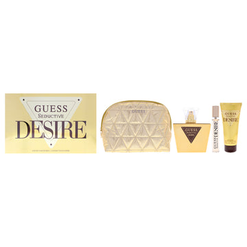 Guess Seductive Desire by Guess for Women - 4 Pc Gift Set 2.5oz EDT Spray, 0.5oz EDT Spray, 3.4oz Body Lotion, Pouch