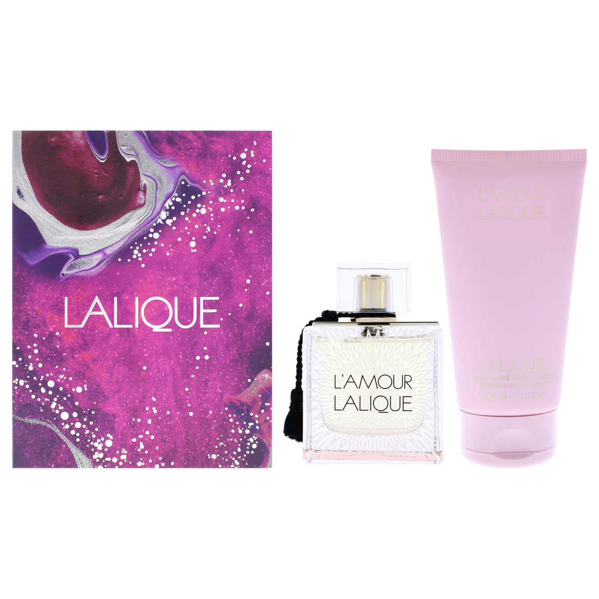 Lamour by Lalique for Women - 2 Pc Gift Set 3.3oz EDP Spray, 5oz Body Lotion