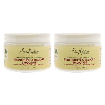 Jamaican Black Castor Oil Strengthen & Restore Smoothie Cream - Pack of 2 by Shea Moisture for Unisex - 12 oz Cream