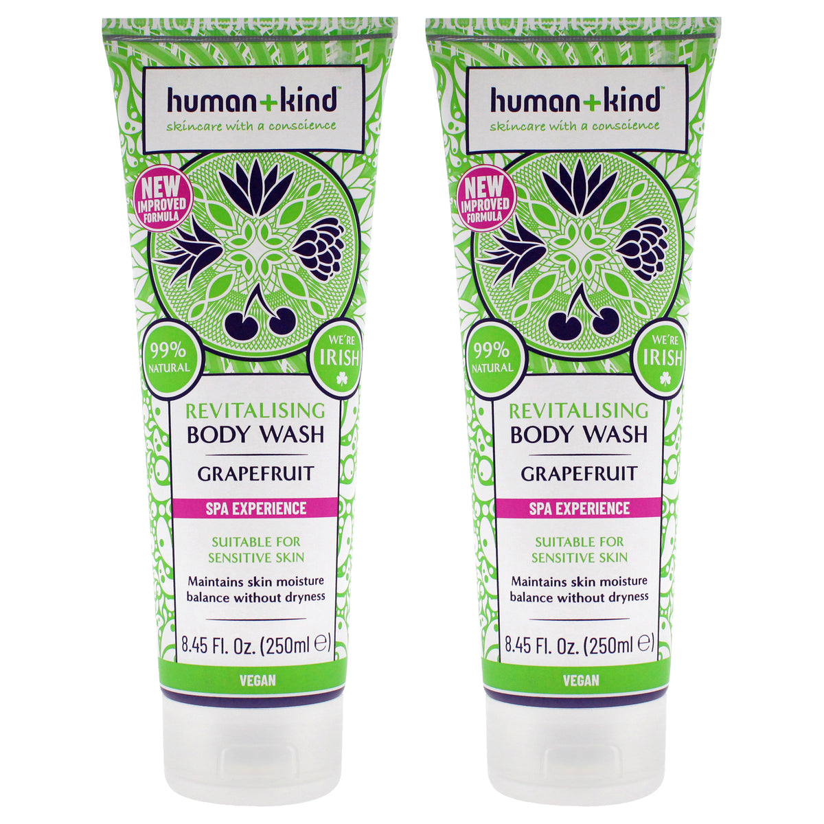 Body Wash - Grapefruit - Pack of 2 by Human+Kind for Unisex - 8.45 oz Body Wash