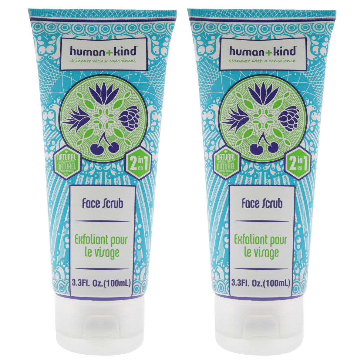 Face Scrub - Pack of 2 by Human+Kind for Unisex - 3.3 oz Scrub