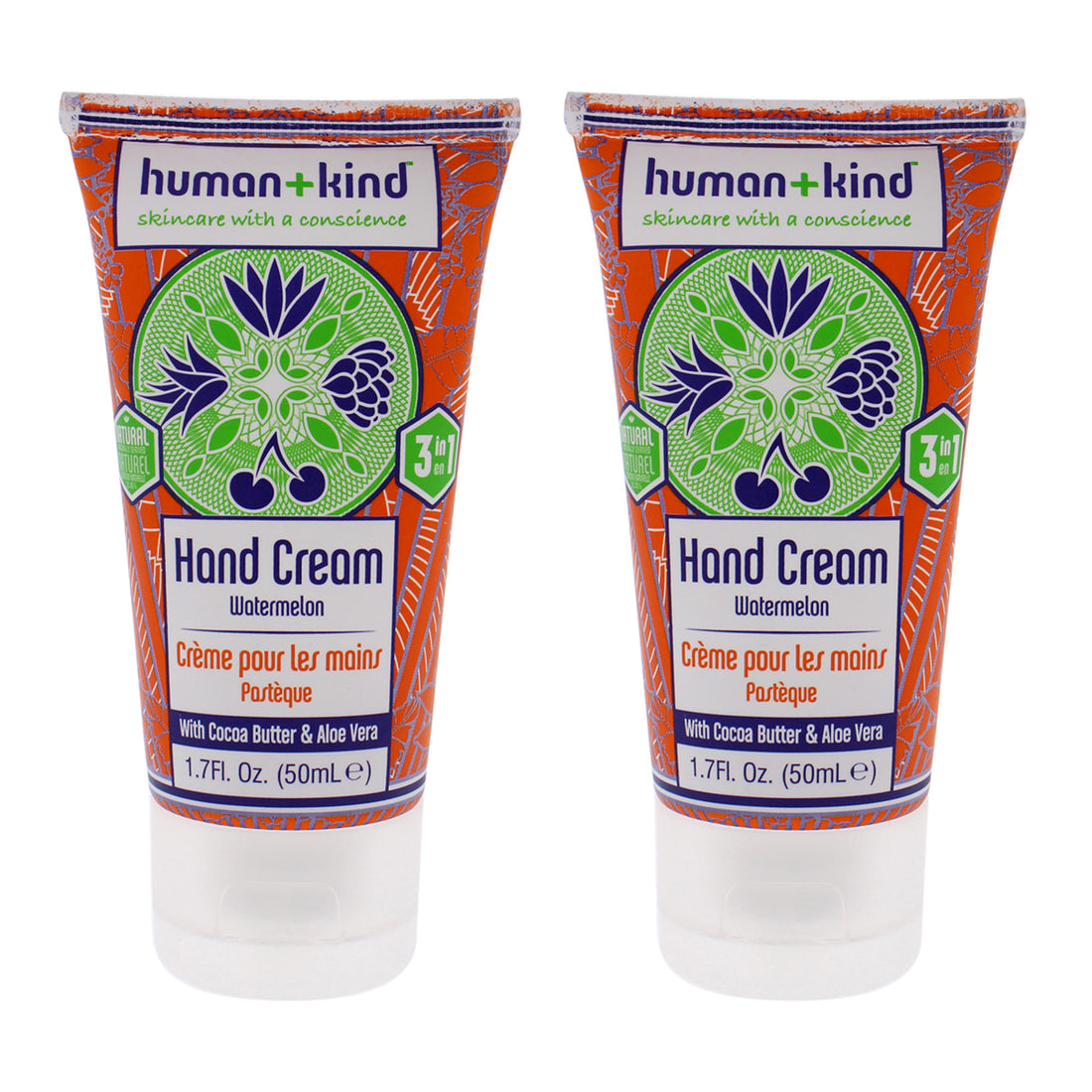 Hand-Elbow-Feet Cream - Watermelon - Pack of 2 by Human+Kind for Unisex - 1.7 oz Cream