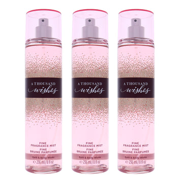 A Thousand Wishes by Bath and Body Works for Women - 8 oz  Fragrance Mist - Pack of 3