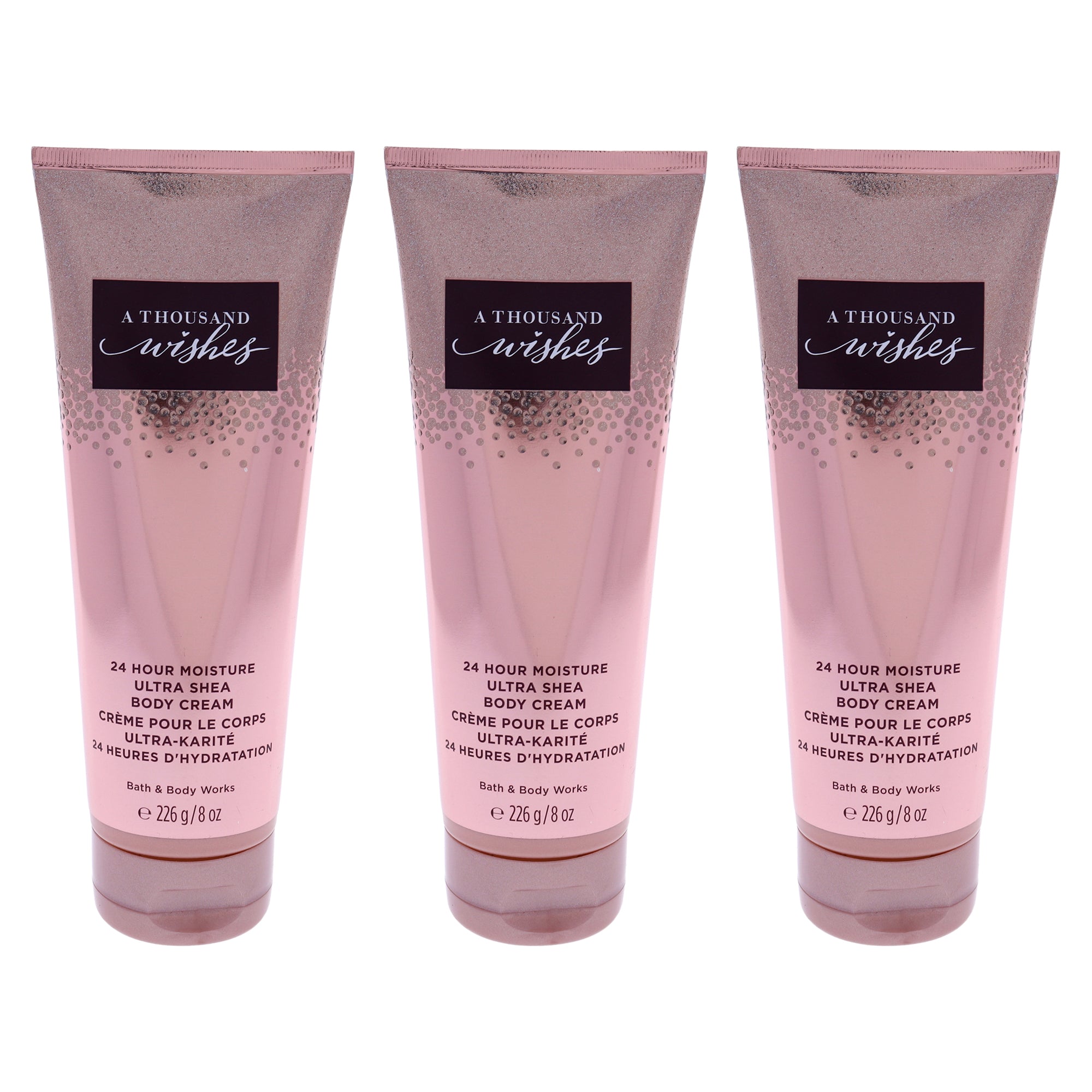 A Thousand Wishes Ultra Shea Body Cream by Bath and Body Works for Women - 8 oz Body Cream - Pack of 3