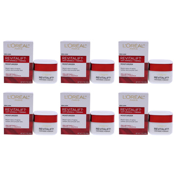 Revitalift Anti-Wrinkle and Firming Moisturizer Cream by LOreal Paris for Unisex - 1.7 oz Cream - Pack of 6