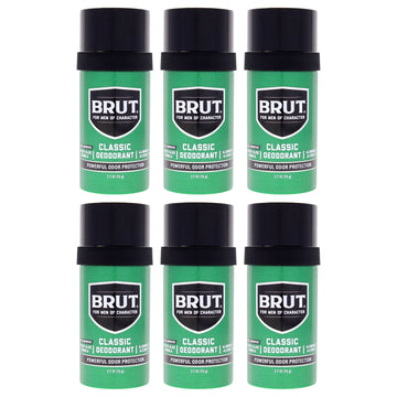 Brut by Faberge Co. for Men - 2.5 oz Deodorant Stick - Pack of 6