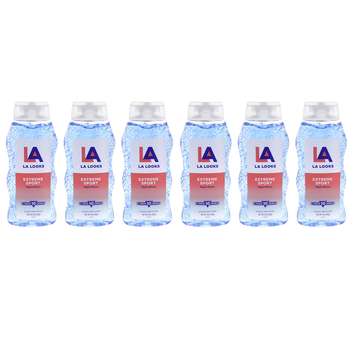 Sport Activity Proof Power Gel Mega X-Treme Hold 10 Plus by L.A. Looks for Unisex - 20 oz Gel - Pack of 6