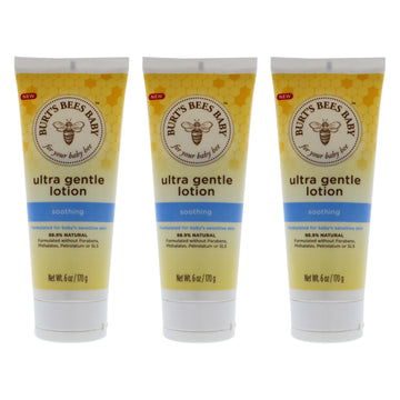 Baby Ultra Gentle Lotion by Burts Bees for Kids - 6 oz Body Lotion - Pack of 3