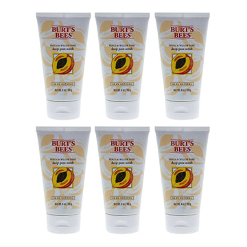 Peach and Willow Bark Deep Pore Scrub by Burts Bees for Women - 4 oz Scrub - Pack of 6