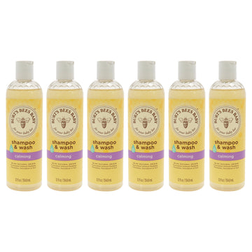 Baby Shampoo and Wash Calming by Burts Bees for Kids - 12 oz Shampoo and Body Wash - Pack of 6
