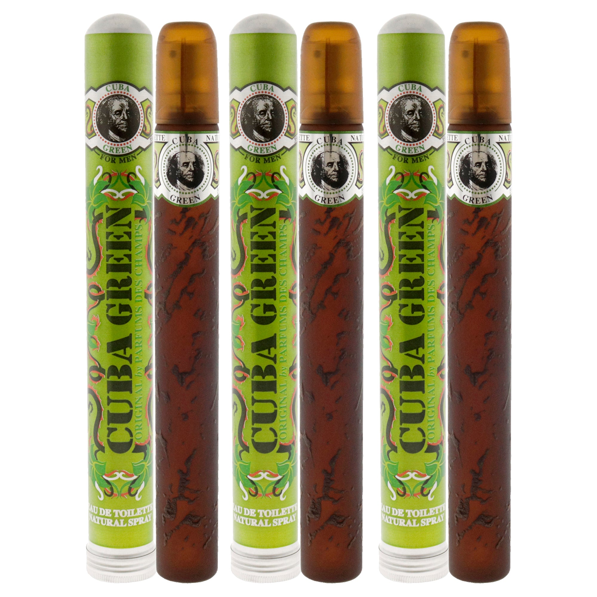 Cuba Green by Cuba for Men - 1.17 oz EDT Spray - Pack of 3
