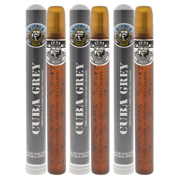 Cuba Grey by Cuba for Men - 1.17 oz EDT Spray - Pack of 3