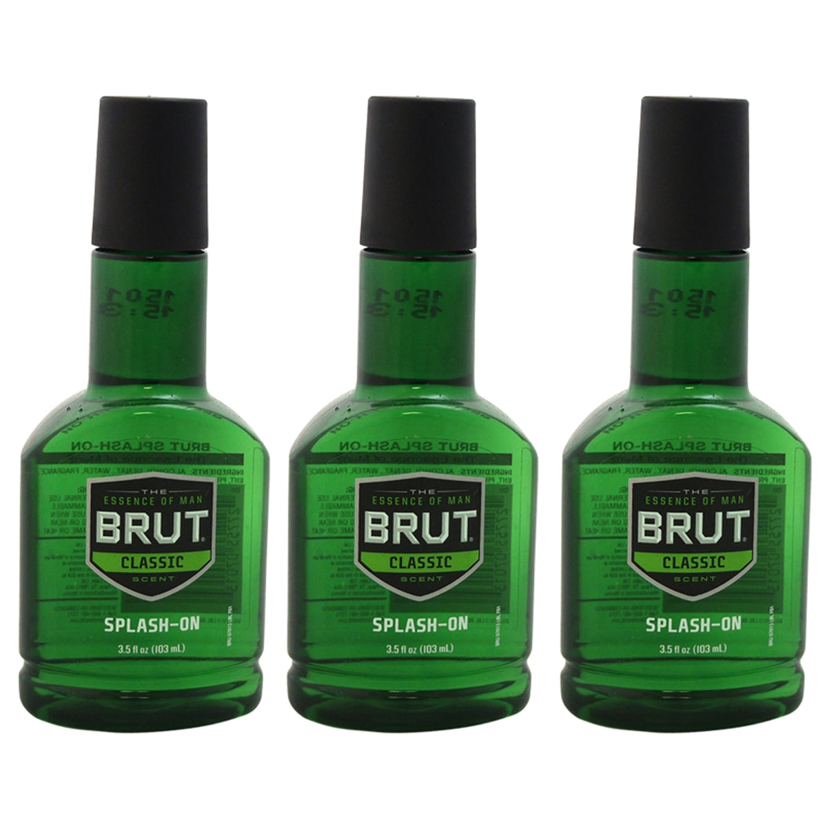 Classic Splash-On Original Fragrance by Brut for Men - 3.5 oz After Shave - Pack of 3