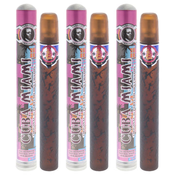 Cuba City Miami by Cuba for Women - 1.17 oz EDP Spray - Pack of 3