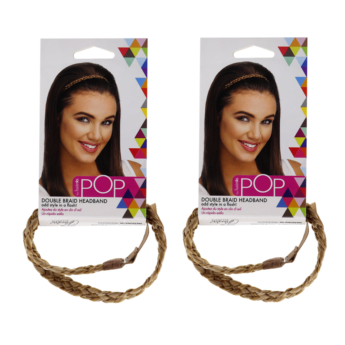 Pop Double Braid Headband - R25 Ginger Blonde by Hairdo for Women - 1 Pc Hair Band - Pack of 2