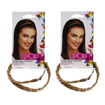 Pop Double Braid Headband - R25 Ginger Blonde by Hairdo for Women - 1 Pc Hair Band - Pack of 2