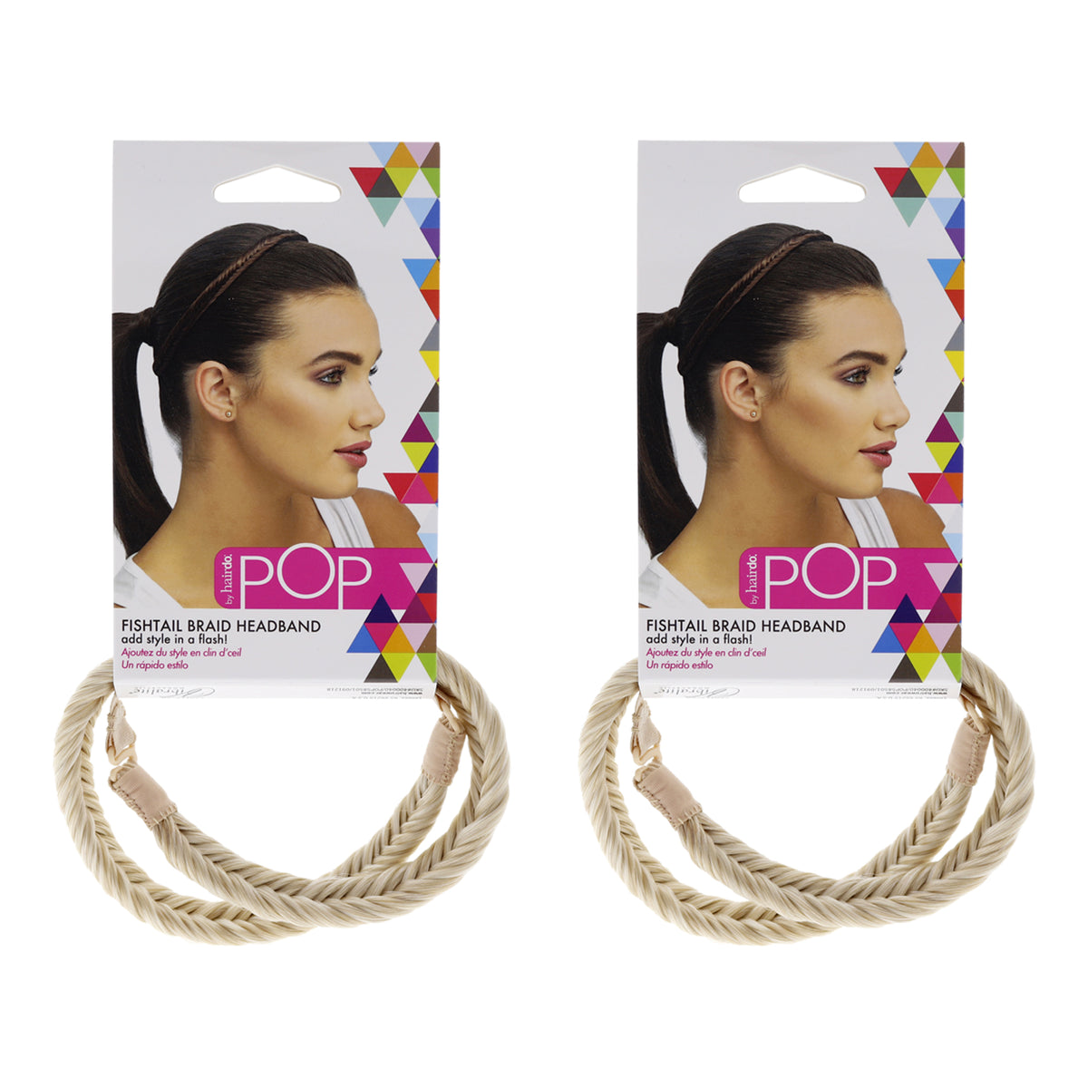 Pop Fishtail Braid Headband - R22 Swedish Blond by Hairdo for Women - 1 Pc Hair Band - Pack of 2