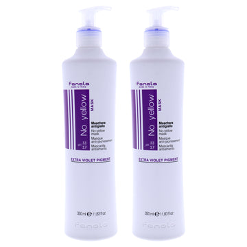 No Yellow Mask by Fanola for Unisex - 11.83 oz Mask - Pack of 2