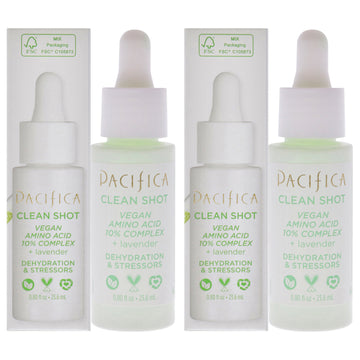 Clean Shot Vegan Amino Acid 10 Percent Complex by Pacifica for Unisex - 0.8 oz Serum - Pack of 2