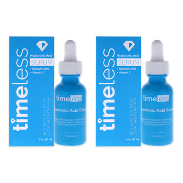 Hyaluronic Acid Vitamin C Serum by Timeless for Unisex - 1 oz Serum - Pack of 2
