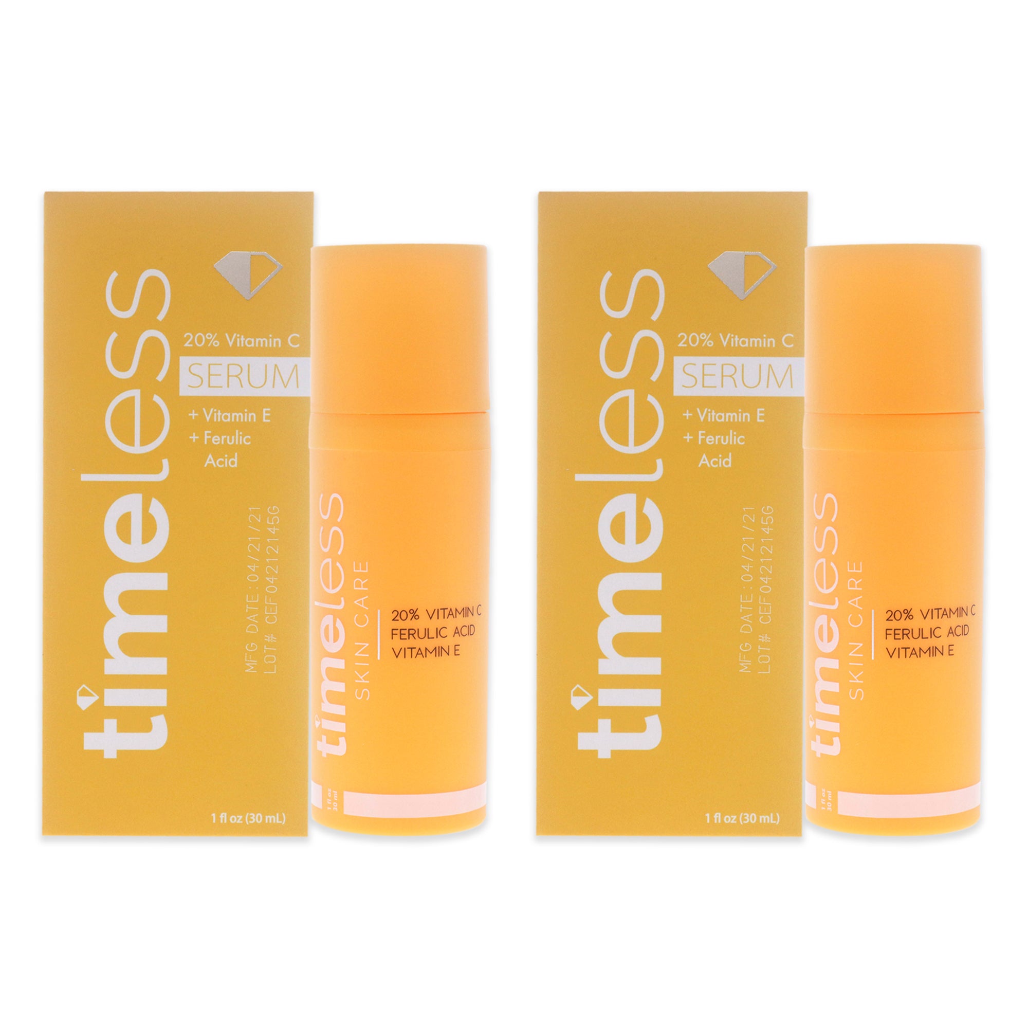 Vitamin C Plus E 20 Percent Ferulic Acid Serum by Timeless for Unisex - 1 oz Serum - Pack of 2