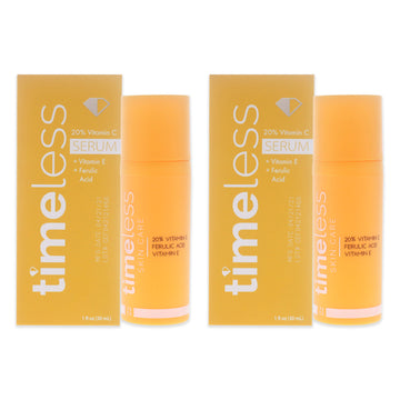 Vitamin C Plus E 20 Percent Ferulic Acid Serum by Timeless for Unisex - 1 oz Serum - Pack of 2