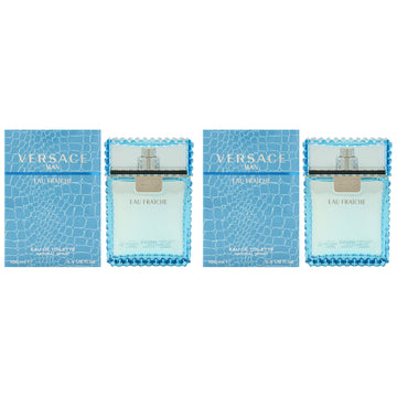 Versace Man Eau Fraiche by Versace for Men - 3.4 oz EDT Spray - Pack of 2