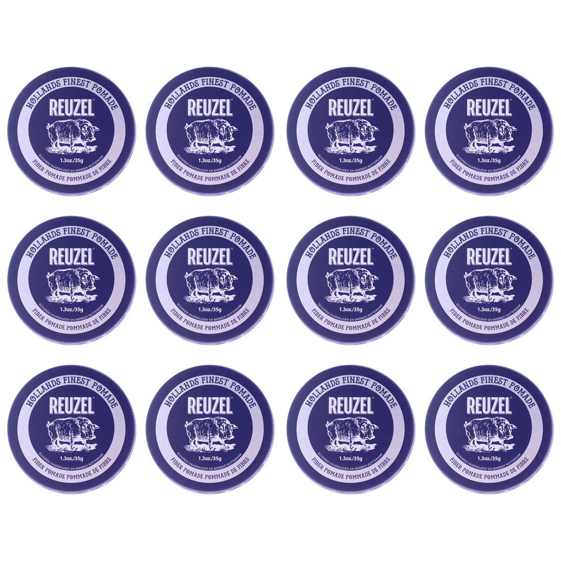 Fiber Pomade by Reuzel for Men - 1.3 oz Pomade - Pack of 12