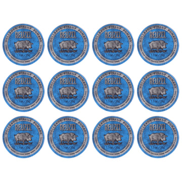 Blue Strong Hold Water Soluble Pomade by Reuzel for Men - 1.3 oz Pomade - Pack of 12