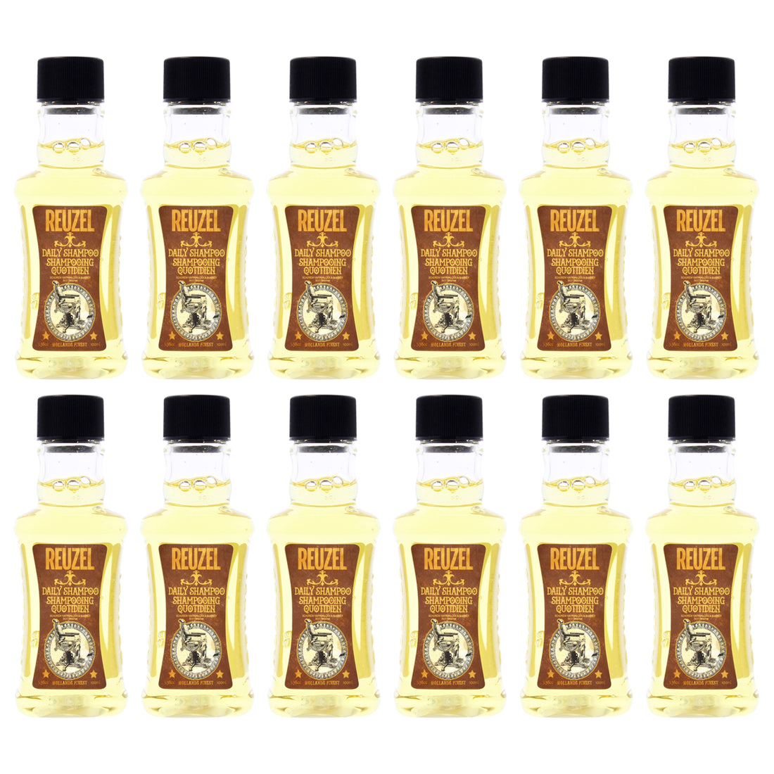 Daily Shampoo by Reuzel for Men - 3.38 oz Shampoo - Pack of 12