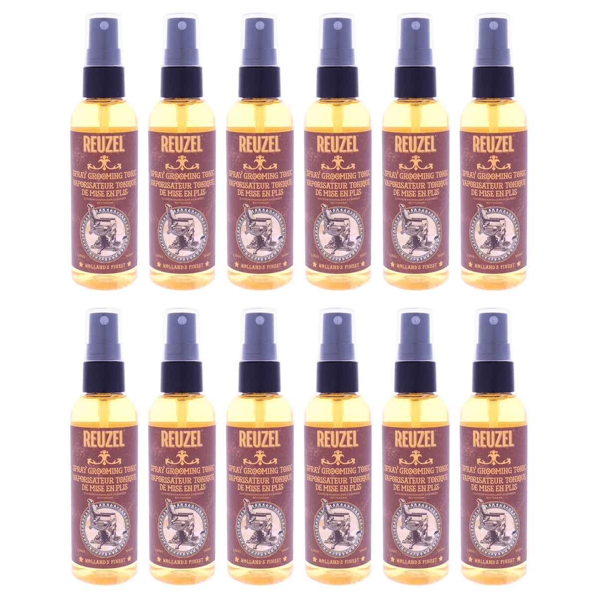 Spray Grooming Tonic by Reuzel for Men - 3.38 oz Hairspray - Pack of 12