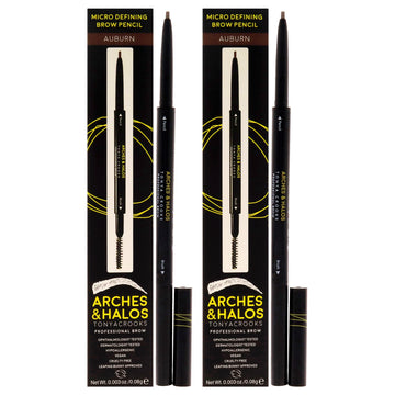 Micro Defining Brow Pencil - Auburn by Arches and Halos for Women - 0.003 oz Eyebrow Pencil - Pack of 2