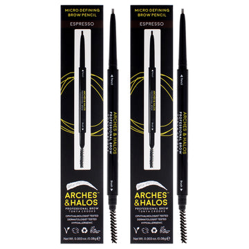 Micro Defining Brow Pencil - Espresso by Arches and Halos for Women - 0.003 oz Eyebrow Pencil - Pack of 2