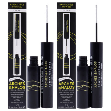 Natural Hold Brow Gel - Clear by Arches and Halos for Women - 0.106 oz Gel - Pack of 2