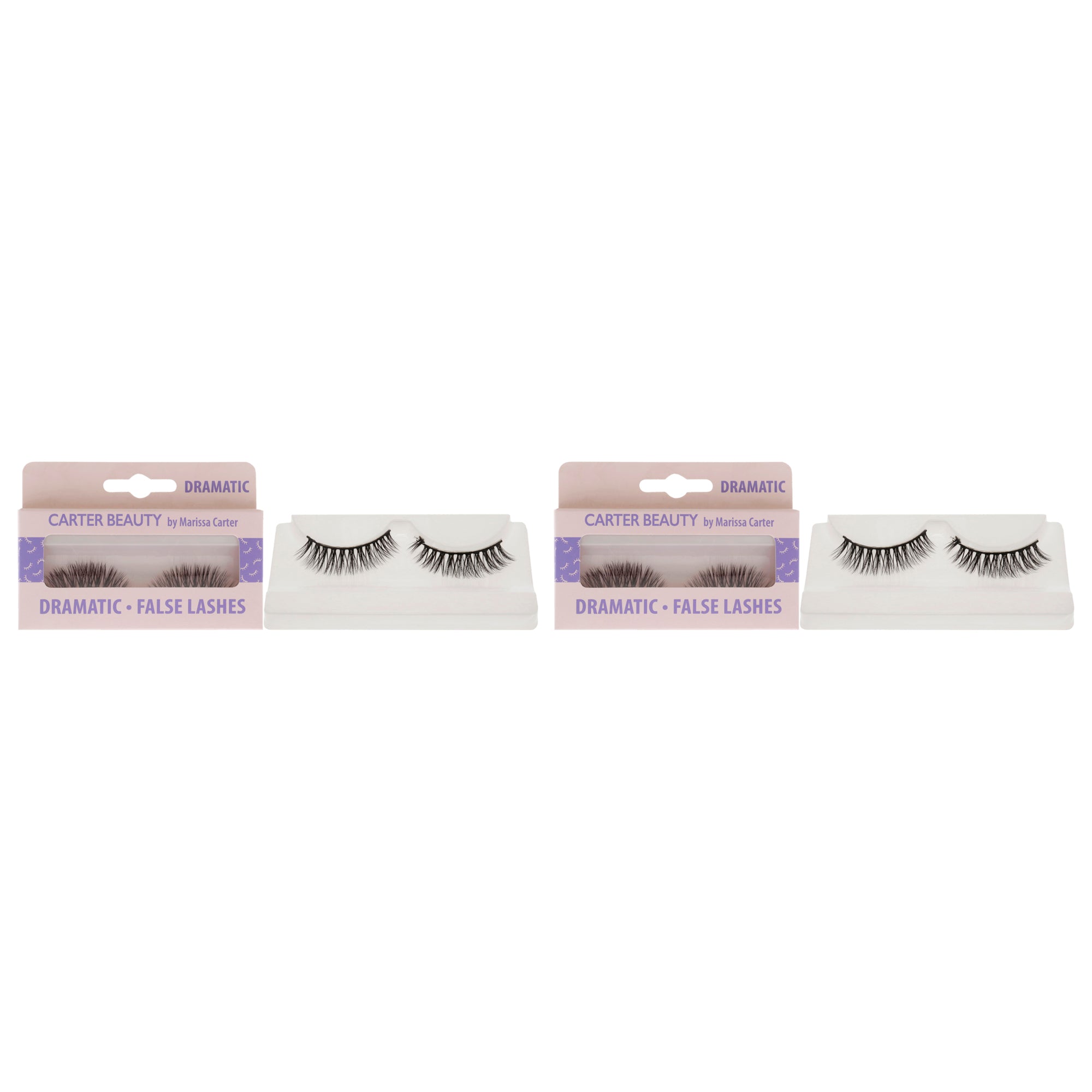 False Lashes - Dramatic by Carter Beauty for Women - 1 Pair Eyelashes - Pack of 2